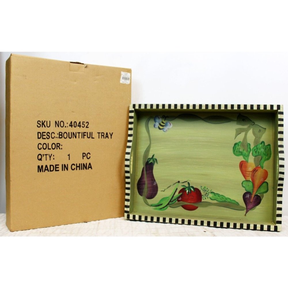 NEW Bountiful Green Food Tray Vegetables Delicious Scrumptious From the Garden